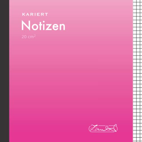 Notizbuch Quadratisch Kariert Rosa: 20 X 20cm | 110 Quadratische Seiten - 55 Blatt