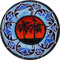 Lotus Mandala Bild gestickt Mandala Aufnäher/Aufbügler Yoga Sticker zum annähen/aufbügeln | Palmen im Sonnenuntergang | Feng Shui Lotus Blume Bügelbild | 80x80mm