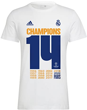 Real Madrid RM UCL Champ M Camiseta, Hombre, White, XL