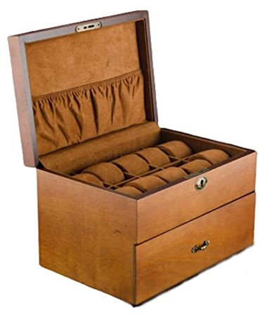 Porta Orologi Scatola Orologi Scatola per Orologi Scatola per Orologi da Uomo in Legno Massello A 20 Slot, Collezione di Contenitori per Gioielli, retrò, Doppio Strato Scatola Porta Orologi