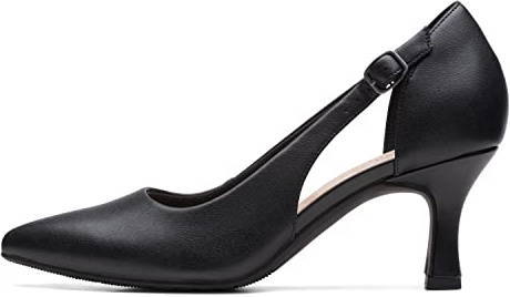 Clarks - Womens Kataleyna Rae Shoes, Color Black Leather, Size: 8.5 UK Wide