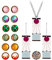 YouU Demon S. Ohrringe Ohrstecker Halskette Set Tanjiro Modeschmuck Zubehör Anime Aufkleber 33 Stück
