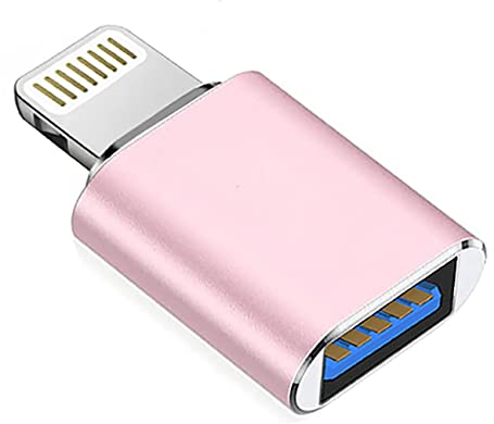Apple Adaptateur Lightning vers USB pour appareil photo, câble USB 3.0 OTG pour iPhone/iPad pour connecter un lecteur de cartes, clé USB, disque U, clavier, souris, hubs, MIDI, Plug & Play