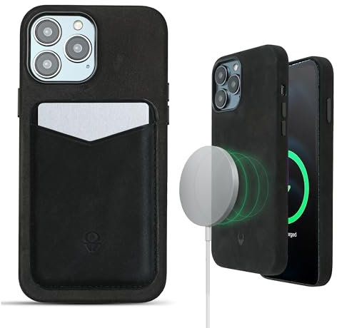 DONBOLSO Lederhülle kompatibel mit iPhone 13 Pro Max mit Brieftaschenbündel - Handyhülle - Schutzhülle - Klassisches Leder mit Kratzfestem Mikrofaserfutter