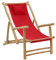 Chaise de terrasse Bambou et toile Rouge