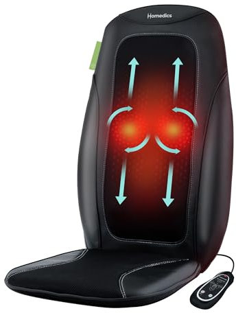 HoMedics Shiatsu Back Massage Chair - Shiatsu Back Neck and Shoulder Massager Chair for Office and Home with 3 Intensities, Adjustable Neck Pillow & Essential Oils Option