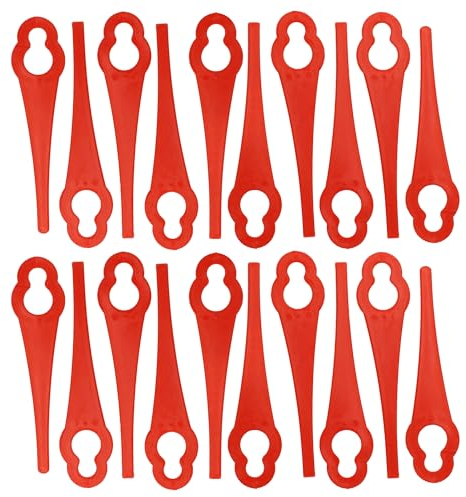 vhbw 20x Lames compatible avec Bosch ALM 28, ART 23 Accutrimm, ALM 30 taille gazon - Lames de rechange, rouge, plastique/nylon