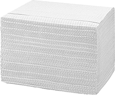 125 Stk. Einweg-Dentalbüchsen für Patienten, 13 x18, 3-lagiges wasserdichtes Piercing-Tattoo-Papier-Servietten-Tuch für Zahnklinik, Tattoo-Station und Salon (White)