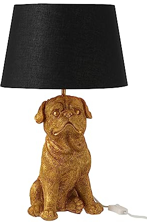 J-Line Lampe sitzender Hund - Harz - Gold - Wohnaccessoires