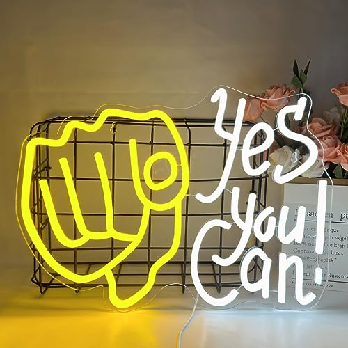 Enseigne au néon,yes you can enseigne au néon néon geste LED Décoration murale alimentée par USB chambre fête fenêtre noël néon