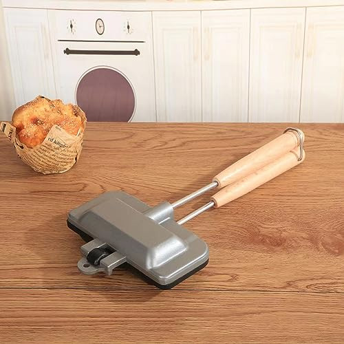 Jayruit Sandwich Toastie Maker, Double Sided Sandwich Breakfast Stovetop Pancakes Toast Omelette Pan with Handles for Outdoors Camping