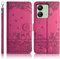 Succtopy Coque pour Xiaomi Redmi 13C/ Poco C65 Etui Protection Housse Premium en Cuir PU [Emplacements Cartes] [Fermeture Magnétique] Pochette Flip Portefeuille Case pour Xiaomi Redmi 13C Rose Rouge