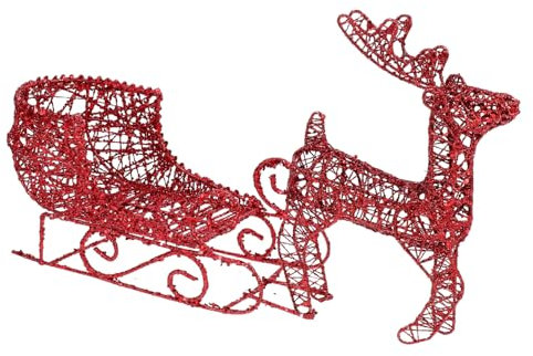 IMIKEYA 1 Satz Elch-weihnachtsschmuck Schlitten Aus Holz Weihnachtsminiaturspielzeug Rentier Spielzeug Dekorative Verzierung Santa-Schlitten-skulptur Rentier-Figur Eisen Hirschwagen Rock