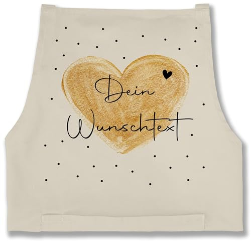 Schürze - Aufdruck selbst gestalten - Dein Wunschtext I Geschenk personalisiert Weihnachten I Vatertag I Muttertag I Geburtstag - 85x69 - Natur Weiß - kochschürze paare kochschuerze maenner