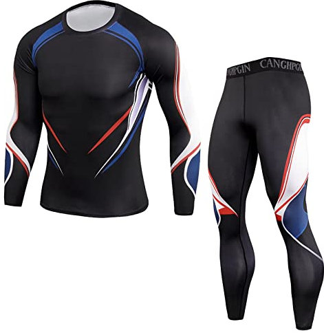 TIMELYE Unterwäsche Herren Shorts Thermo Tshirt Herren Herren Unterwäsche Langarm Thermohose Herren Winter Gefüttert Funktionswäsche Oberteil Langlaufski Set Herren Skiunterwäsche Herren(Weiß,3XL)