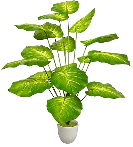 Zelihrdu Plantes artificielles Grands Palmiers tropicaux en Pot en Plastique pour l'intérieur et l'extérieur Maison Bureau Jardin Décoration de Mariage Moderne (75 cm Pal