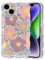 EYZUTAK Case for iPhone 14 Plus/iPhone 15 Plus, Colorful Retro Oil Painting Flower Laser Cute Curly Wave Edge Exquisite Phone Cover Stylish Durable TPU Protective Case for Girls Women - Pink Purple