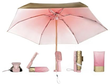 WRIBZD Paraguas con ventilador para hombres y mujeres, protección solar, ventilador de refrigeración de dos velocidades para exteriores, sombrilla de playa para verano, ventilador de bloqueo de