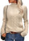 heekpek Women's Jumpers Long Sleeve Tops Turtle Neck Pullover Ladies Cable Knit Sweaters Kknitted Roll Neck Jumpers Soft Warm Knitwear, Apricot, S