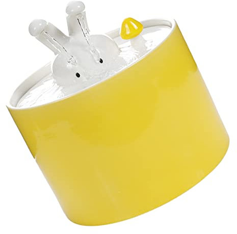 Parliky 1pieza Bebedero Cerámico para Mascotas Fuente De Agua Inteligente USB Filtración para Perros Pequeños y Gatos Diseño Silencioso y Fácil De Limpiar