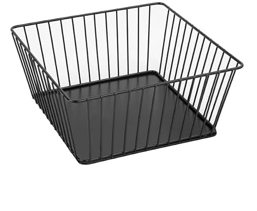 Olympia Wire Food Display Tray Square Black - 230x230x100mm | Open mesh structure ensures optimal airflow to keep baked goods fresh, offering a stable base for buffet presentation.