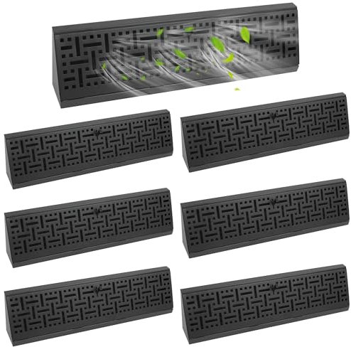Baseboard Diffuser Register Vent Covers: 6 Pcs 18 Inch Baseboard Register (Duct Opening Size), for Home Floor Wall Vent Covers Supply Floor Baseboard Diffuser, Black