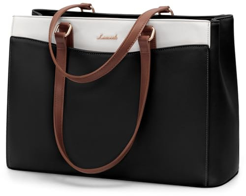 LOVEVOOK Laptop Bag Handbag Women's 17.3 Inch Waterproof Work Bag Large School Bag Shopper Business Bag Briefcase Teacher Bag Leather Tote Bag Notebook Bag for Office University