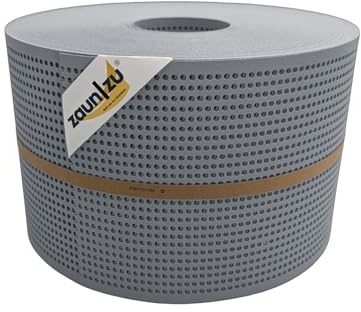 zaun|zu® Premium Sichtschutzstreifen GELOCHT | genarbte Oberfläche | 30% Lochmuster | PP für Doppelstabmatten | Sichtschutz Rolle | Polypropylen | Zaunblende | Made in Germany Fenstergrau 50m