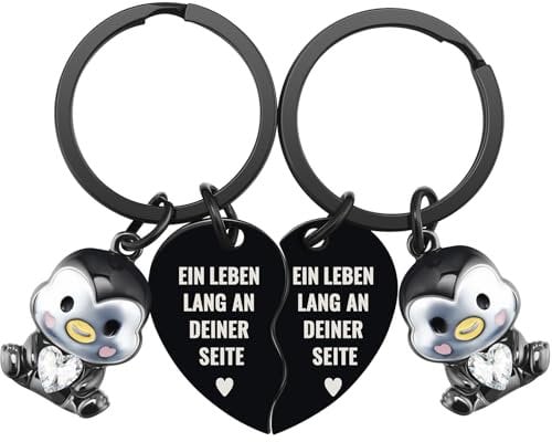 Sinmoe 2 Pinguin Schlüsselanhänger Pinguin Geschenk Elefant Schlüsselanhänger Romantische Geschenke für Paare Partner Ihn Sie Freund zum Valentinstag Geburtstag Jahrestag Hochzeitstag