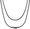 ChainsHouse Lederhalsband Herren lange Halskette 61cm Schwarz Lederkette mit Edelstahl Verschluss 3mm breit geflochtene Wachsschurkette Jungen Necklace Men Trendig Schmuck Accessoire für Weihnachten