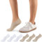 CLOSEMATE 6 Paia Calzini Fantasmini Donna in Cotone Traspiranti Calze Corti Sportive con Antiscivolo in Silicone 3Bianche 3Beige S