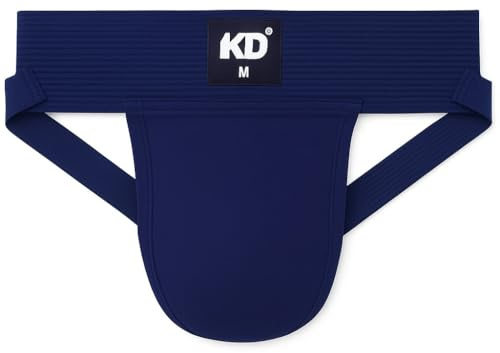 KD Willmax Organic Cotton Jockstrap Gym Supporter – 3” Waistband, Soft & Durable (Navy Pack 1, X-Small)