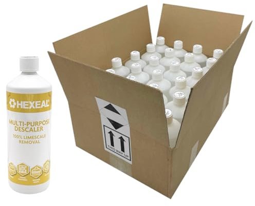 Hexeal Multipurpose Descaler 25L - Limescale Remover For Appliances | 25 x 1L - Fast Acting Limescale Remover for Kettles, Coffee Machines, Irons & Shower Heads