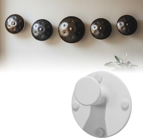 Handpan Wandhalterung, Handpan-Drum Instrument Aufhänger, Premium Steel Drum Wandhalterung aus Stahl, Hand pan-Trommel-Wandhalterung für Erwachsene(Weiß)