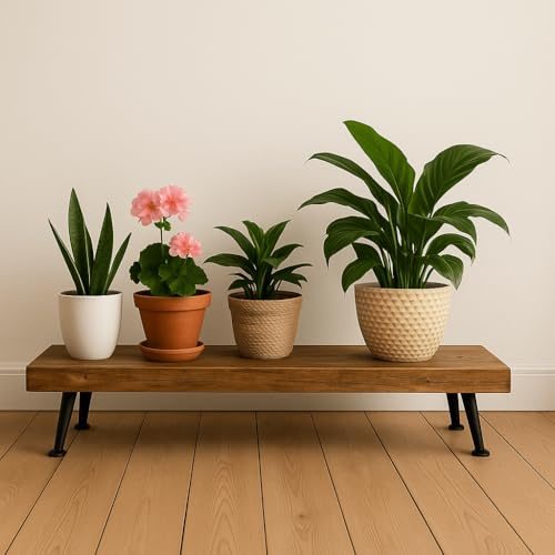 Generisch Rustikale Blumenbank I Pflanzenbank aus Eiche I Handgefertigt I Dekobrett I Geschenk für Sie