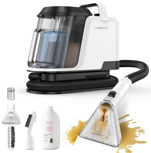 Uwant Y100 Carpet Spot Cleaner, 18Kpa 600W Handheld Spot Washer for Spills/Pet Messes/Sofa/Car/Stairs/Rug, Portable Sterilization Upholstery Cleaner Machine with Self-Cleaning Function Dual 1.2L Tank
