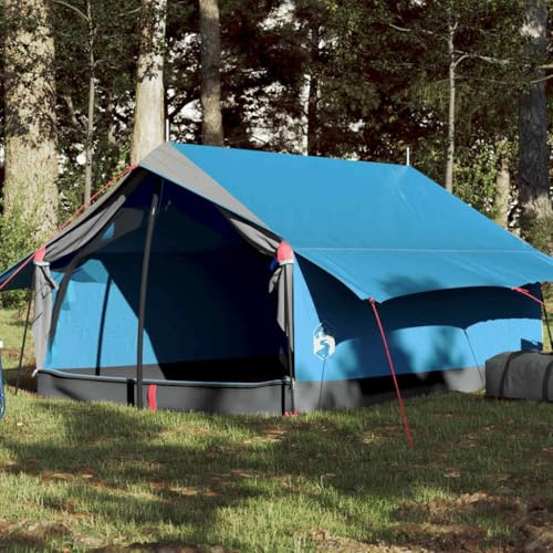 Campingzelt 2 Personen Blau Wurfzelt Polyester Wasserfest Moderner Look für Camping und Abenteuer