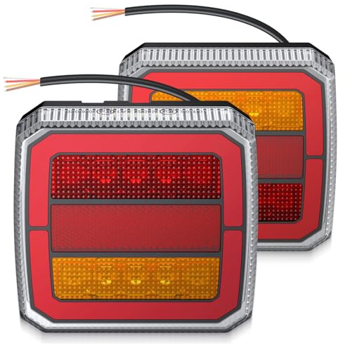 DTEANJU LED Anhänger Rückleuchten 12-30V E-Mark IP65 2er Set | 40 LED Anhängerbeleuchtung mit E-Mark, IP65 Schutz und 12-30V Spannung für Trailer und Fahrzeuge