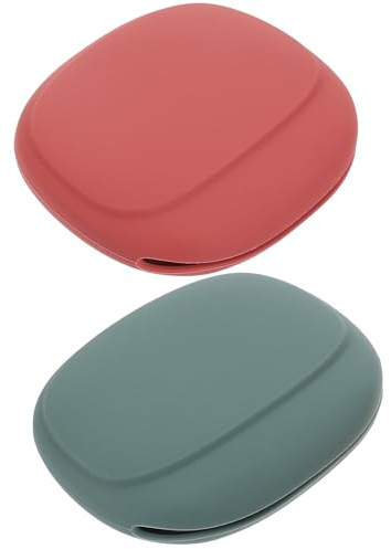 SKISUNO Lot de 2 Étuis de Rangement en Silicone pour Éponges à Maquillage, Porte-éponges Compacts Verts et Rouges, Étui à Poudre de Voyage Léger et Portable, Boîte de Maquillage
