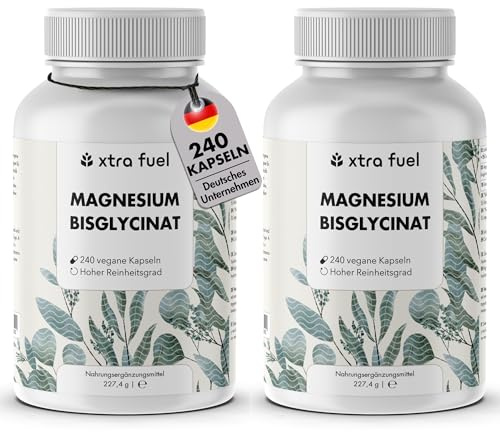 Magnesium Bisglycinat 480 Kapseln hochdosiert – 315 mg elementares Magnesium pro Tagesportion – Magnesium Glycinat Chelat für Muskeln, Nerven & Energie