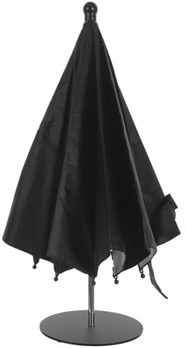 Mini Parasol de Table Noir 50x50 CM, Base Coupe-Vent, Fer | Pliable, Imperméable, Compact et Portable, pour Patio, Piscine, Boissons et Téléphones
