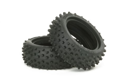 Tamiya 300053088 - DF-02 Square-Spike Reifen vorne 60/24, 2 Stück