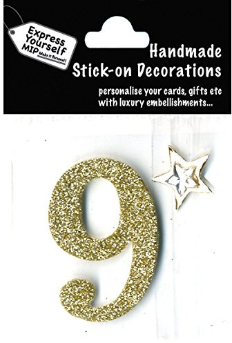 Express Yourself MIP 3D Stickers-Gold Number 9
