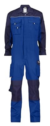 DASSY® Cannes Zweifarbiger Overall mit Kniepolstertaschen - Größe M - KORNBLAU/DUNKELBLAU