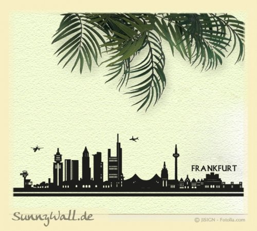 Wandtattoo Skyline Stadt Frankfurt Panorama Deutschland Größe: Größe 2