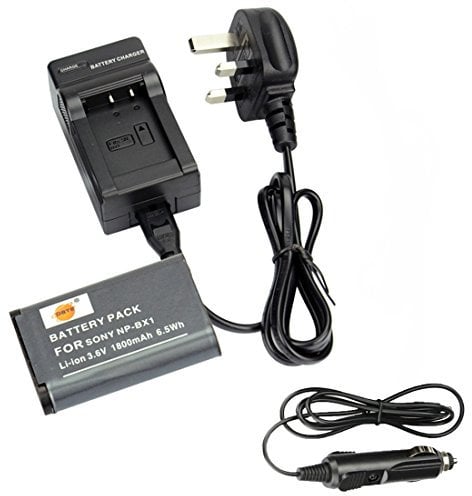 DSTE NP-BX1 Rechargeable Li-ion Battery + Charger DC134U for Sony NP-BX1, NP-BX1/M8 and Sony Cyber-shot DSC-HX50V, DSC-HX300, DSC-RX1, DSC-RX1R, DSC-RX100, DSC-RX100 II, DSC-RX100M II, DSC-WX300, HDR-AS10, HDR-AS15, HDR-AS30V, HDR-AS100V, HDR-AS100VR, HDR-CX240, HDR-MV1, HDR-PJ275 Digital Cameras