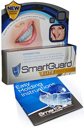 SmartGuard Elite – verbesserte Nachtschiene bei Zähneknirschen – Formbarer Mundschutz für die Zähne, TMJ-Material, das sich an die Zähne anpasst, Hilfe bei Zähneknirschen, Mundschutz zur Minderung der Symptome, Mundstück, mindert Symptome wie Kieder-Schmerzen oder Kopfschmerzen, 100 % Zufriedenheit garantiert
