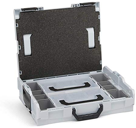 L-BOXX Sortimo 102 | inkl. Insetboxenset 2x Mini | Größe 1 in Lichtgrau | Werkzeugkoffer klein leer | Ideale Werkzeugaufbewahrung Box