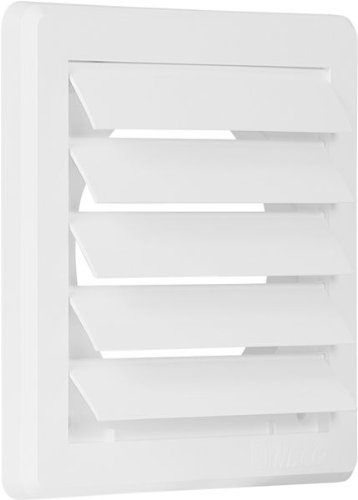Grille d’aération extérieure 5 volets 200 x 200 mm, couleur blanche, pour conduit Ø150 mm
