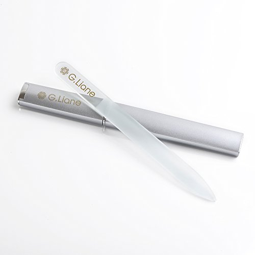 G.Liane Glass Manicure File in Case Shape and Smooth Nail File Tool Nail Care Kit for Beautiful Fingernails(Clear Pointed)